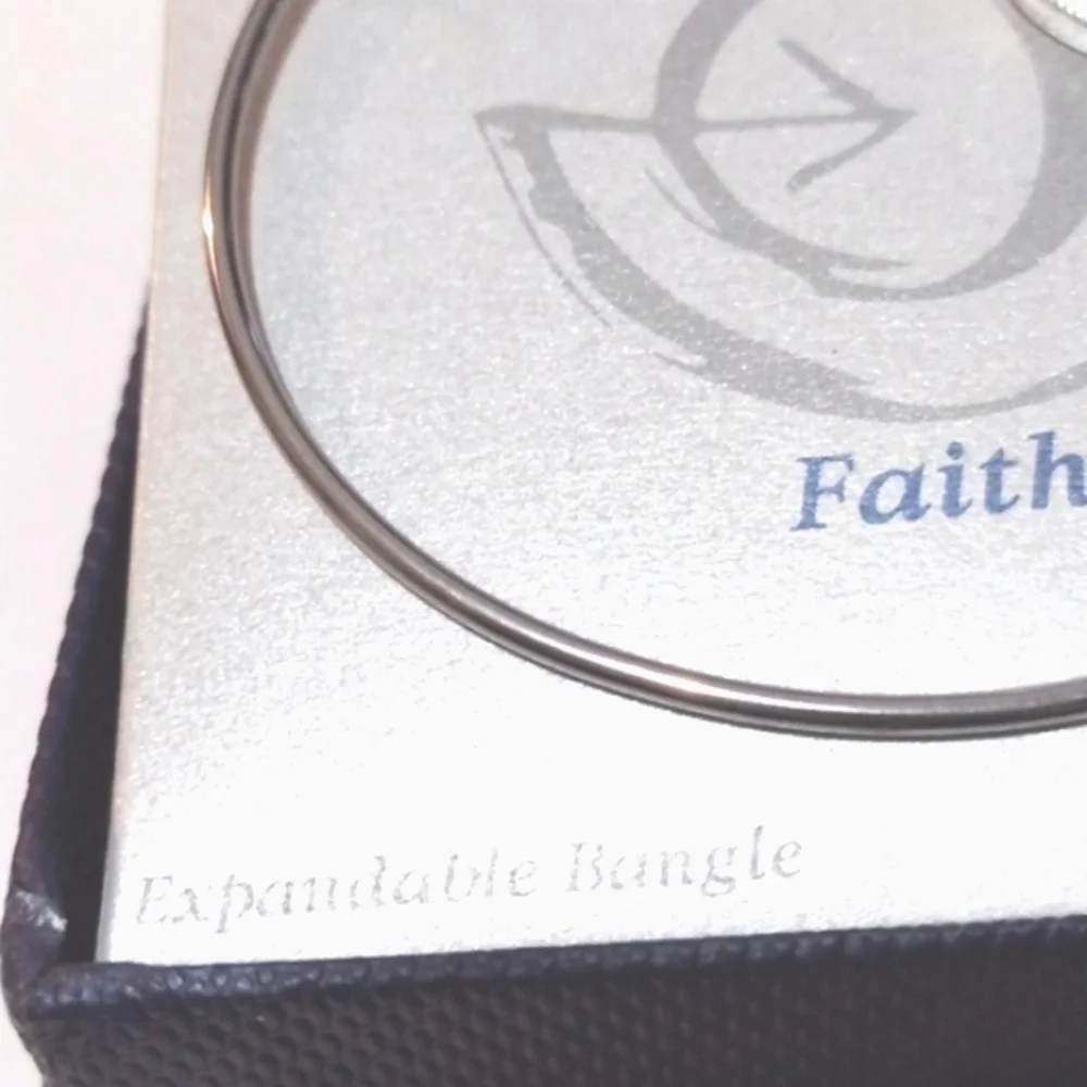 LOVE THIS LIFE FAITH STERLING SILVER EXPANDABLE BRACELET W/CHARMS-NWT - Picture 5 of 9